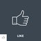 Like Thin Line Vector Icon