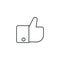 Like, thumb up thin line icon. Linear vector symbol