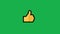 Like Thumbs Up Appears on Green Screen Background Screen. Device Monitor View of Hit That Like Button Online Software. Hitting
