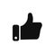 Like up icon. Vector thumb up outline icon. Hand good like silhouette symbol