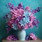 Lilac Arrangement: 3d Paper Sculpture With Blue And Purple Flowers And Butterflies