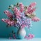 Lilac Arrangement: 3d Paper Sculpture Vase With Teal And Pink Flowers