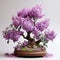 Lilac Bonsai: A Detailed 3d Image Of A Lush Purple Floral Composition