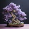 Lilac Bonsai With Detailed Petals On Pink Background