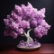 Lilac Bonsai: A Detailed And Sculptural Masterpiece In Pink And Purple