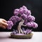 Lilac Bonsai With Handcrafted Monochromatic Masterpiece And Detailed Petals
