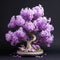 Lilac Bonsai Tree In Japanese Folk Style - Photorealistic Paper Sculpture