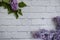 Lilac branch on old background  beautiful  decoration   seasonal border fragrant