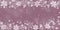 Lilac Christmas background with white snowflakes. Panoramic New Year background with copy-space