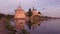 Lilac evening at the Pskov Kremlin, Russia