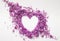 Lilac flowers in heart shape isolated on white, spring love concept