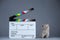 Lilac Kitten as actor and a clapperboard, video production