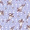 Lilac And Maroon Retro Repeat Scatter Pattern With Calla Lilies And Dots