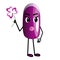 Lilac nail cartoon character with arms and legs