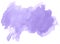 Lilac pastel watercolor hand-drawn isolated wash stain on white background for text, design. Abstract texture