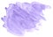 Lilac pastel watercolor hand-drawn isolated wash stain on white background for text, design. Abstract texture made by brush