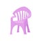 Lilac plastic chair in cartoon style for interior garden, cottage.Vector illustration.