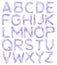 Lilac stains letters.Vector alphabet.