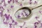Lilac Sugar In Spoon And Plate