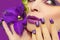 Lilac summer makeup and manicure