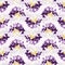 Lilac tie dye broken wavy stripe background. Seamless pattern wax print bleached resist background. Irregular striped