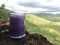 Lilac and Violet Candle Burning during Fall with Two Flames in Waimea Canyon in Kauai Island, Hawaii.