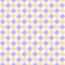 Lilac White Peach Seamless Diagonal French Checkered Pattern. Inclined Colorful Fabric Check Pattern Background. 45 degrees