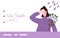 Lilac woman smile happy seeing lilac flower campaign for web website home homepage template landing page banner with