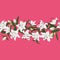 Lilies active pink horizontal seamless vector banner