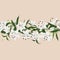 Lilies almond horizontal seamless vector banner