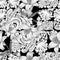 Lilies on background openwork. Seamless pattern for design.