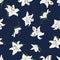 Lilies navy seamless vector print