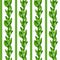 Lilies of the valley. Sprigs in garlands and stripes in a bright spring pattern. Seamless vector.