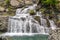 Lillaz waterfalls near Cogne, Gran Paradiso national park, Aosta Valley in the Alps Italy