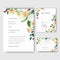 Lilly, rose, magnolia flowers watercolor bouquets invitation card, save the date, wedding invitation cards design.