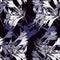 Lily graphic flowers. Monochrome seamless pattern. Violet version.