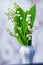 Lily of the valley. Flower Spring Lilies of the Valley Background Vertical Closeup Macro.
