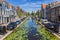 Lilypads at the Turfmarkt canal in the historic center of Gouda