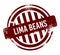 Lima beans - red round grunge button, stamp