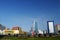 Lima, Peru: A view from a park of the buildings of San Isidro Town