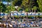 LIMASSOL, CYPRUS - JUNE 24, 2018: Beach at Limassol coastline