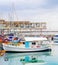 Limassol harbor restaurants, fishing boats