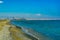 Limassol viewed behind people swimming at Lady\\\'s mile beach on cyprus