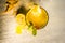 Limbo sharbat,lemon juice or Citrus Ãƒâ€” limon juice with some leaves of mint in a transparent glass.