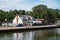 Limburg, The Netherlands - Petrol station of Total Energies at the banks of the canal at the Dutch- Belgian border