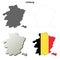 Limburg outline map set - Belgian version