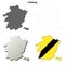 Limburg outline map set - Flemish version