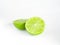 Lime Is a blackberry,The fruit is very sour,Half turned Lime,White background