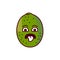 Lime with the emotion of disgust color line icon. Mascot of emotions