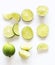 Lime. Fresh fruit isolated on white background. Slice, piece, half, quarter. Rich in nutrients, fiber, and vitamins